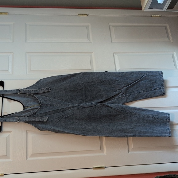Women's Jean Denim Overall Baggy Jumpsuit Onesie with Pockets - Picture 5 of 9